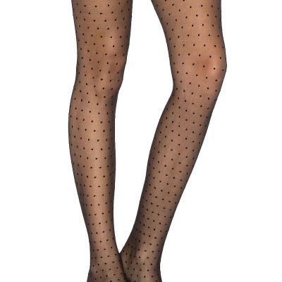 Luisa Maria Lugli Patrizia Black Tights 40 Den Dots design Pantyhose Size S