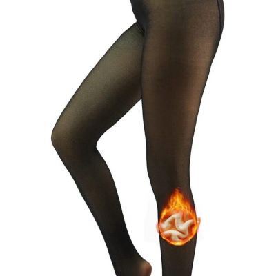 Footed Superfine Fleece Lined Tights -  Warm Black 3XL