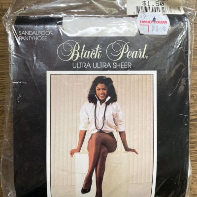 Vintage Black Pearl Pantyhose Nylons Medium Tall Ultra Ultra Sheer White NOS