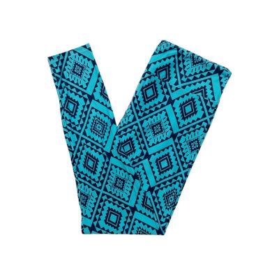 TC2 LuLaRoe Leggings ~ TURQUOISE & NAVY BLUE AZTEC ~ Sizes 20-26; Tall & Curvy 2