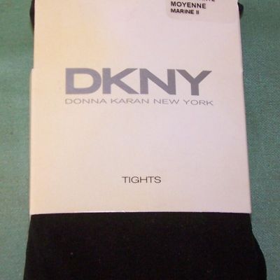 DKNY Opaque Tights Coverage Control Top Style 412 Navy II Blue Size Medium  NOS