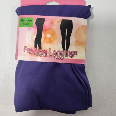 PURPLE High Waisted Fashion Leggings regular Size  - NWT