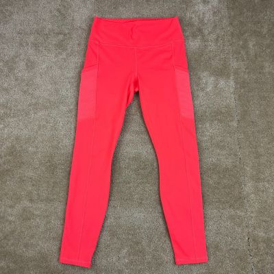 Fabletics womens Leggings M High Waisted Bright hot orange Powerhold crop