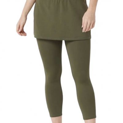 zuda Regular Z-Move Cropped Skirted Leggings Olive Women’s XXS NWT