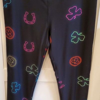 Lularoe TC Leggings St Patrick's Day Shamrocks ?? Horseshoes  * Never Worn *