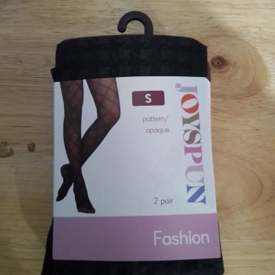 Joyspun Women's Tights Size S, 2 Pair Houndstooth & Opaque