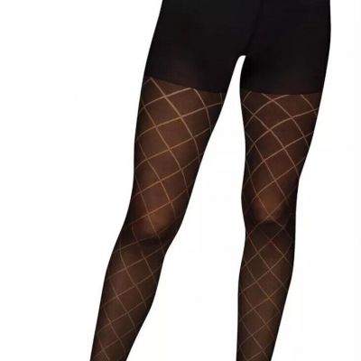 Hanes Eco Smart Diamond Outline Pattern Tights Control Top L