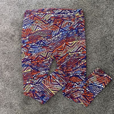 Women’s Leggings Lularoe size TC2 Aztec print purple orange yellow Stretch