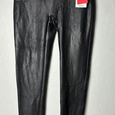 NWT Spanx Faux Leather Leggings Women's MEDIUM Black High Waist