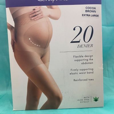 New COCO Brown Extra Large 20 Denier Seraphine Maternity Tights Aloe Extract