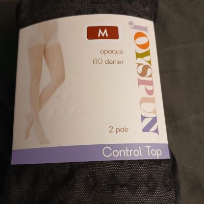 Joyspun Opaque Control Top Geo Tight 2 Pair NEW