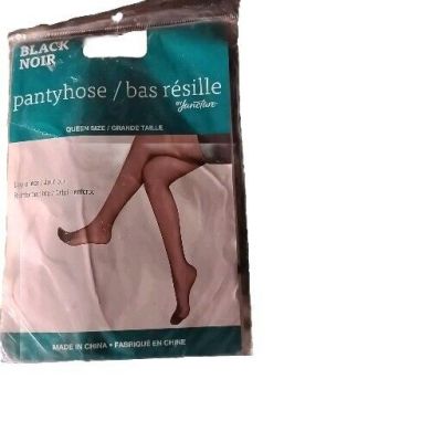 Pantyhose Nylons by Juncture Queen Sz  Black Day Sheer Reinforced Toe Greenbriar