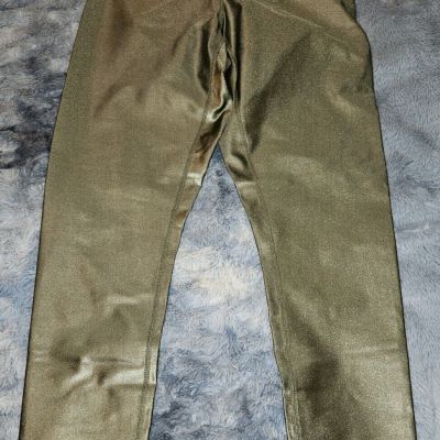 DYI High Shine Leggings, Green XL, Spandex, Lycra, Shiny, American Apparel NWT