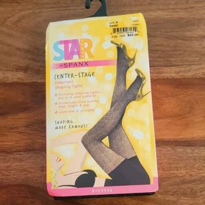 Spanx Star Power Black Center Stage Patterned Shaping Tights Size A New in Box