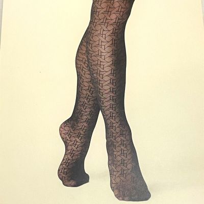 A New Day Women's Rattan Black Pattern Tights Size Medium Large New In Package