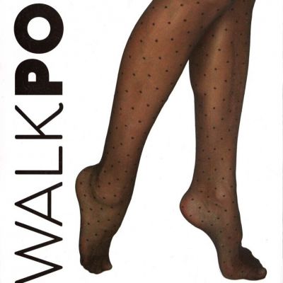 WALKPOP - Punto Black Pantyhose with Black Dots