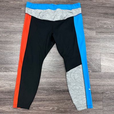 Nike Dri-Fit Workout Light Weight Colorful Black/Red/Gray/Blue Leggings Sz 2X