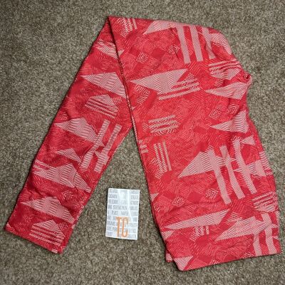 LuLaRoe TC Tall Curvy Leggings Coral with Off white triangles