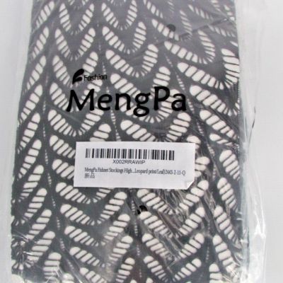 New MengPa Womens Fishnet Stockings Black 2 Pair Leopard Print and Leaf