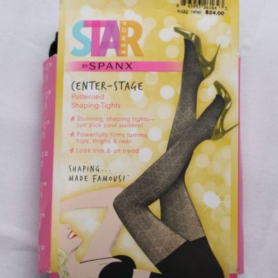 Spanx Women's Star Center Stage Patterned Shaping Tights NN7 Size C Black NWT