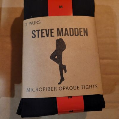 Steve Madden - Ladies Women's Microfiber Opaque Tights - 2 Pairs - Size Medium M