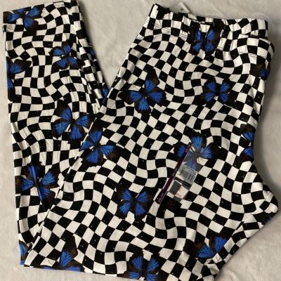 No Boundaries Junior Ankle Legging Check Butterfly Size 3XL  (21) New