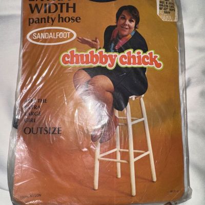 Vintage Chubby Chick Extra Width Sandalfoot Panty Hose Size B Navy 200-220 Lb