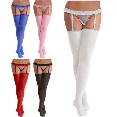 Women Thigh High Stockings Hollow Out Crotch Socks Open Butt Hosiery Silky Rave