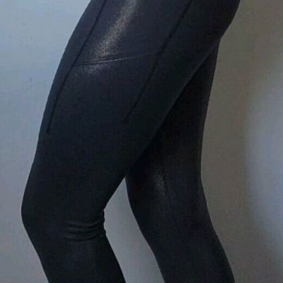 Pink Active By Victoria's Secret Faux Leather Shiny Wet Look Leggings! Size S/P