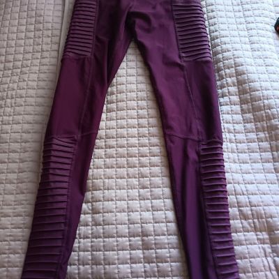 Layer 8 Leggings Women's Size XS  Purple Moto Style High-Waisted Stretch