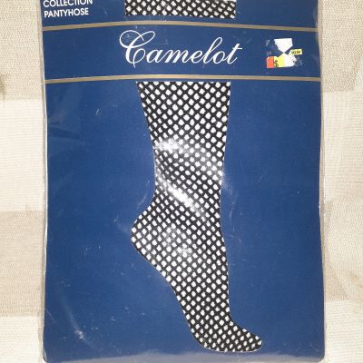 NEW CAMELOT FASHION PANTYHOSE BLACK SMALL FISHNET Petite Medium