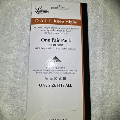 Levante Dali Microfiber Opaque Knee Highs OS Black