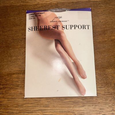 Sheer Caress Sheerest Support Pantyhose Control Top Average Color Little Biege