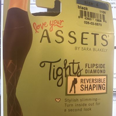 Spanx Love Your Assets Flip Side Diamond Reversible Shaping Tights Black Size 4