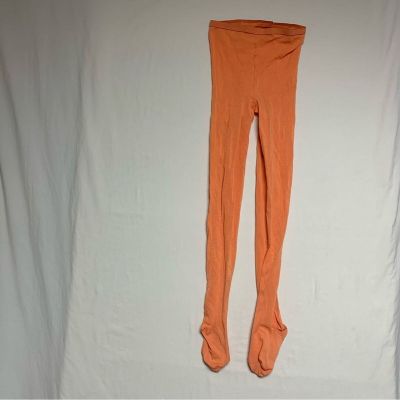 NWOT Orange Tights Halloween Fall Womens Small Costume Dance Footed Fall Pumpkin