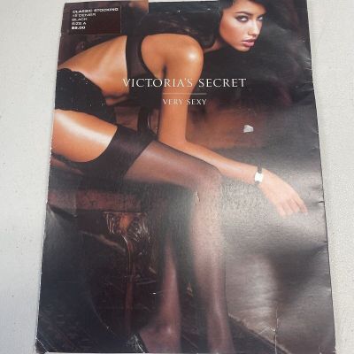 Victoria Secret Very Sexy Classic Stocking Black Size A NOS Unopened Sealed