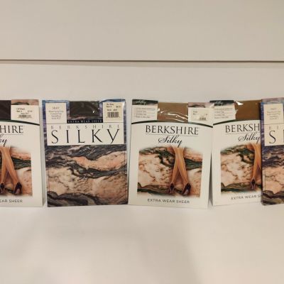 Berkshire Lot of 5 Pairs Pantyhose In Box Various Colors Size 4