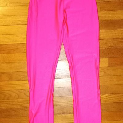 Sghenr Women's Shiny Stretchy Spandex Flare Leggings Rose S