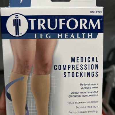 Truform Stockings Knee High Open Toe: 15-20 mmHg L BLACK (0875BL-L)