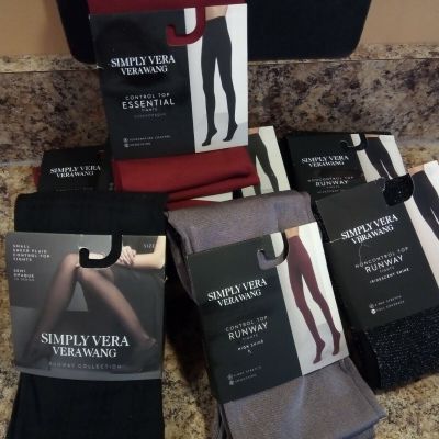 Women's Simply Vera Wang Tights Control Top Sz: 1 Black Sz: 1 Wine Sz: 4 Brown