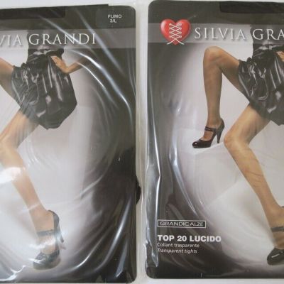 Silva Grandi Sheer Glossy Sheen Pantyhose Tights - 2 Pairs