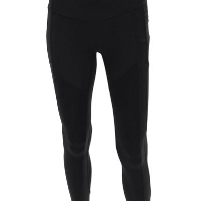 Lululemon Womens Elastic Waistband Textured Lined Ankle Leggings Black Size XS