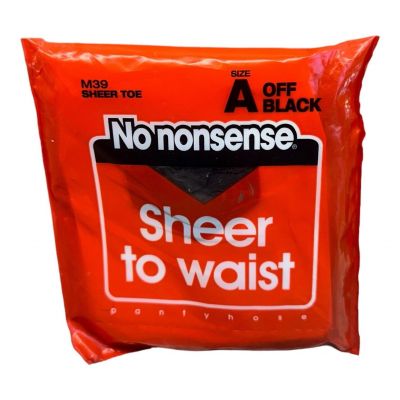 NO NONSENSE Size A Nylon Pantyhose M39 Off Black Sheer Toe Sheer to Waist