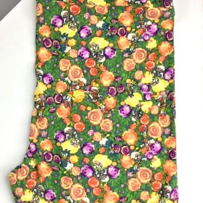 NWT LuLaRoe Disney TC2 Hidden DAISY DUCK Bright ROSE Garden Floral Leggings