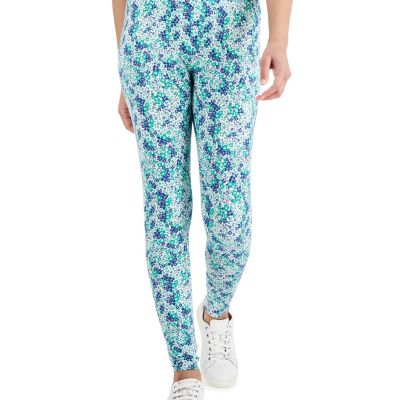 Style & Co Mini Floral Leggings Spring White M