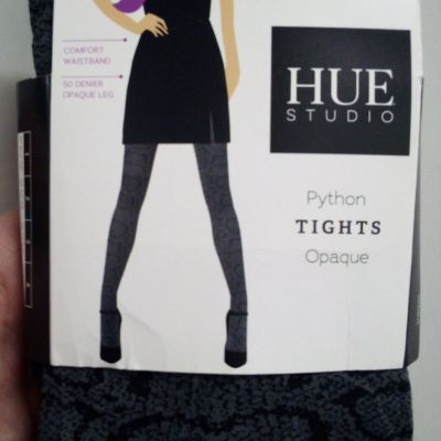 Hue Studio U21394 Cobblestone Python Opaque Tights Size 3