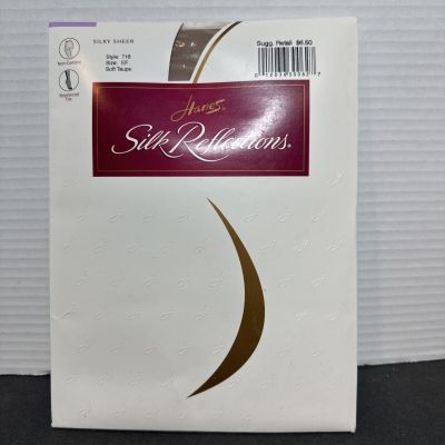 Hanes Silk Reflections Pantyhose EF Silky Sheer Non Control 716 Soft Taupe New