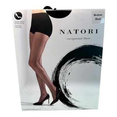 Natori Exceptional Sheer 10 Denier Pantyhose Black Size M NAT622