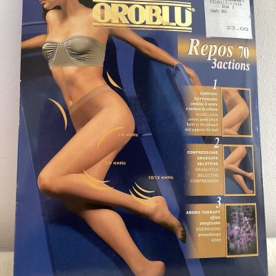 Oroblu Repos 70 Medium Compression Tights  Made in Italy  Sand Beige