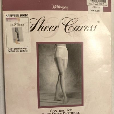 Worthington Sheer Caress Control Top Pantyhose JCPenny Long Black Velvet 88 PH13